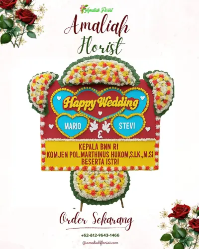 Karangan Papan Bunga Pernikahan di Tembarak